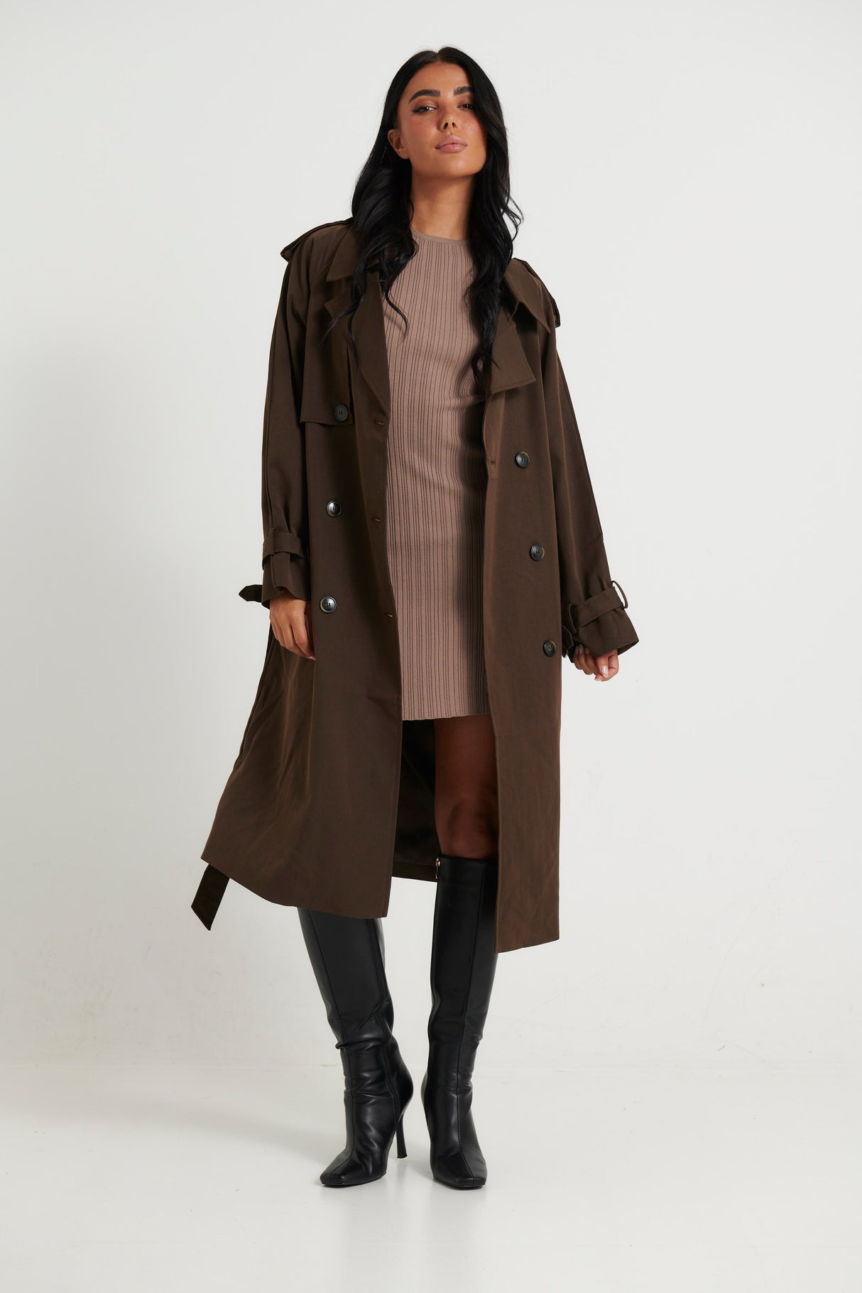 Lia Trench Dark Brown